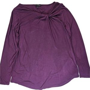 Banana Republic Shirt Womens Large Purple Long Sleeve Twist Knot‎ Blouse Top